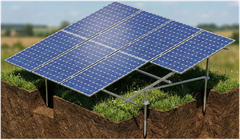 lắp đặt hệ thống solar dành cho nền đất,cỏ,đồi núi