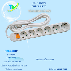 ổ cắm hàn quốc 6 lỗ có dây