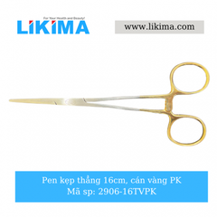 Pen kẹp thẳng 16cm, cán vàng PK - 2906-16TVPK Likima