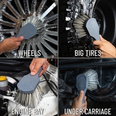 WHEEL & BODY GRAY BRUSH (ACCG09) Medium- Bàn chải xám lông chuột vệ sinh bánh xe, khoang máy