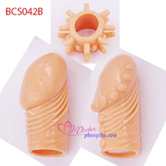 Combo Bộ đôn đầu dương vật cùng vòng gai silicone mềm mại