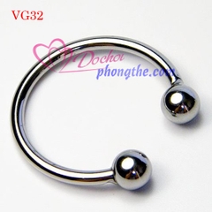 Vòng cock ring đeo đầu khất dương vật 2 bi inox