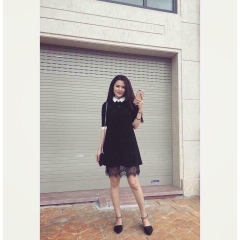 Đầm đen phối ren