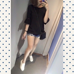 Áo Oasic tay loe vải cát, size S M L