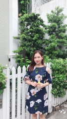 Đầm lanh lụa ko nhăn ,in hoa xinh xắn