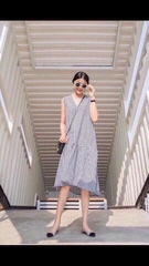 Đầm caro oversize