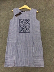 Đầm sát nách coton có thêu