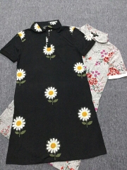 Đầm thun coton cổ sơmi