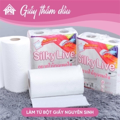 SẢN PHẨM GIẤY THẤM DẦU SILKY LIVE TỪ BỘT NGUYÊN SINH.