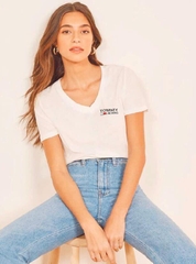 ÁO THUN CỔ TIM THÊU TOMMY BORIP LỤA