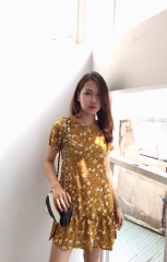 Đầm lanh lụa ko nhăn in hoa