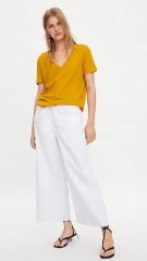ÁO CỔ TIM FORM SUÔN RỘNG CÓ VIỀN CHỈ VAI UNIQLO