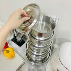 BỘ 5 THAU INOX CÓ NẮP ĐẬY STOCK POT