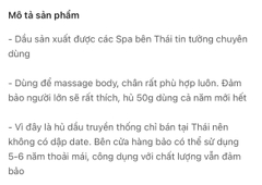 Dầu Cù Là Xoa Bóp Chuyên Dụng Trong Spa Thái Lan Hủ 50g -