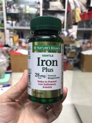 Viên uống bổ sung sắt Natures Bounty, Gentle Iron, 28 mg – 90 viên