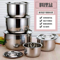 BỘ 5 THAU INOX CÓ NẮP ĐẬY STOCK POT