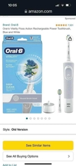 Oral-b Vitality Floss Action Rechargeable Power Toothbrush, Blue and White