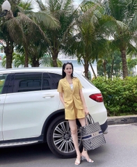 Set Blazer tay cộc mix quần short- vải Linen cao cấp