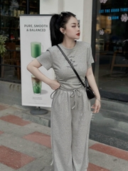 SÉT ZARA ÁO NHÚN 2 BÊN,QUẦN DÀI THUN COTTON GÂN 4 CHIỀU
