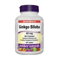 Viên Ginkgo Biloba 60mg Bổ Não của Webber Naturals lọ 180v
