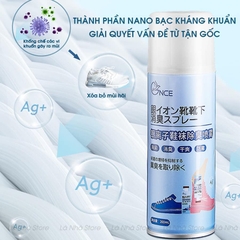 Chai xịt khử mùi giày đa năng, khử mùi hôi giày, hôi chân, mùi tất, tủ giày lâu năm bằng tinh chất nano bạc