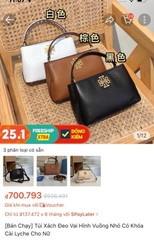 Túi Xách Đeo Vai Hình Vuông Nhỏ Có Khóa Cài Lyche Cho Nữ