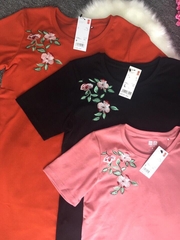 Đầm thun cotton thêu xinh