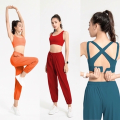 Bộ jogger bra chéo cài sau