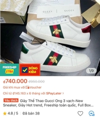 Giày Thể Thao  Gucci Ong 3 vạch-New Sneaker, Giày Hot trend,