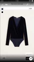 Body suit vải nhung mịn co giãn hiệu *mango*