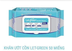 KHĂN ƯỚT CỒN LET-GREEN 50 MIẾNG