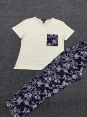 Bộ thun cotton 100% phối màu quần cùng màu túi áo,