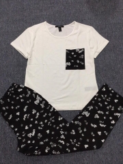 Bộ thun cotton 100% phối màu quần cùng màu túi áo,