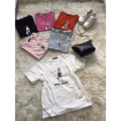 Áo thun cotton thêu và in