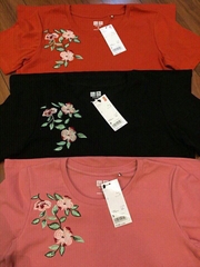 Đầm thun cotton thêu xinh