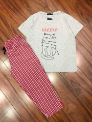 Đồ bộ mặc nhà áo thun cotton và quần kate
