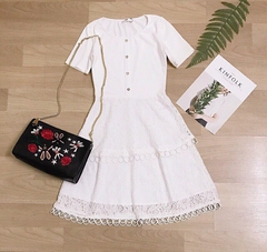 Đầm xoè phối ren Cati