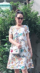 Đầm voan cát hai lớp form suôn