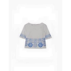 Áo thun cotton in giả thêu, chất thun cotton lụa, mịn mát