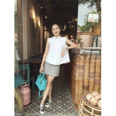 Sơmi sát nách form xoè A Nhẹ