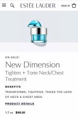 Kem dưỡng ngày + đêm Estee Lauder New Dimension Tighten + Tone Neck/Chest Treatment.