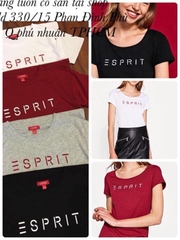 Áo. Thun Cotton in chữ Esprit
