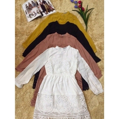 Đầm xòe tay dài Free size