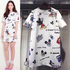 Đầm suông in hình micky