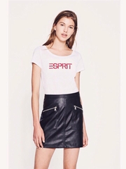 Áo thun cotton thêu nổi chữ Esprit