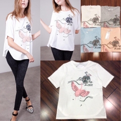 Áo thun cotton in hình xinh xắn.