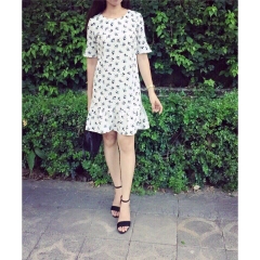 Đầm đuôi cá Mango chất linen.