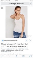 Áo thun 2 dây hiệu *mango* hàng xuất dư
