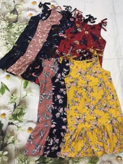 Đầm lanh lụa ko nhăn in hoa