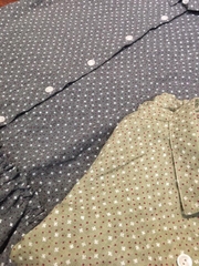 Đầm hạ eo chất thô vải mịn